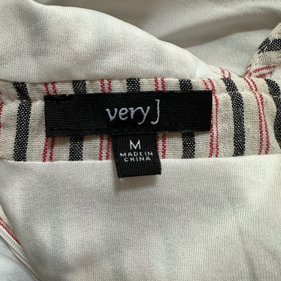 Very J Jumpsuit, Wide leg, Striped, Racerback, belt, 100% Cotton, Medium - Picture 6 of 8